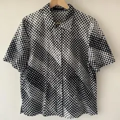 Leilian 半袖シャツ モノトーン ドット　スクエア柄のサムネイル