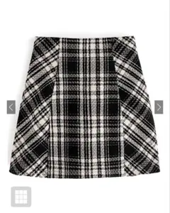GRL グレイル インパン裏地付きチェック柄ツイードミニスカート(ta088)