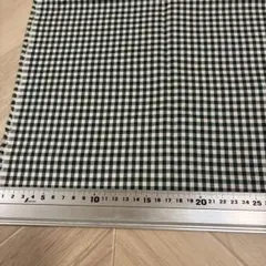 ギンガムチェック ダークグリーン 生地 良品