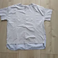 CINEMA CLUB 半袖 Tシャツ 切り替え ストライプ LLのサムネイル