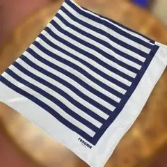renoma レノマストライプ 水色×ネイビー スカーフ