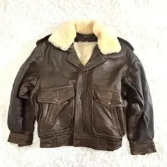 本革 G-1 フライトジャケット ブラウン ボア レザージャケット ラムレザー