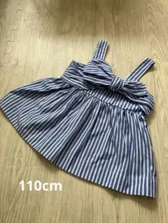 プティマイン ストライプ柄 リボン ビスチェ　重ね着 110m