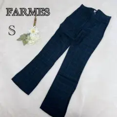 【FARMES】グリーン チェック柄 カジュアルパンツ S a2634