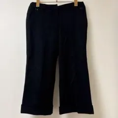 自由区　レディース カジュアルパンツ ブラック 裾ロールアップ　XS クロップド