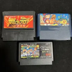ファミコン野球3本セット　燃えプロ最強編等