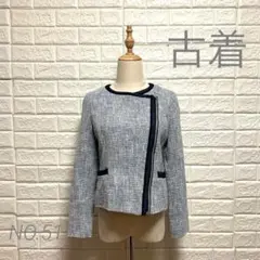 【古着】ノーカラージャケット M