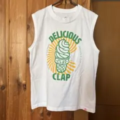 試着のみ2026年クラップclap タンクトップ白アイスクリーム柄 エアロズンバのサムネイル