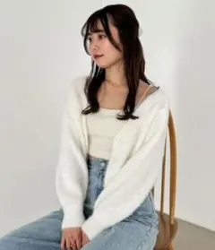 新品　Heather カーディガン 3WAYラメニットカーディガン