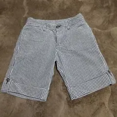 レディース冬物ショートパンツ 千鳥格子柄 黒 ×白 短パン Mサイズ
