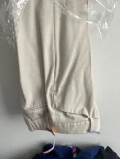 PLST プラステ　リネンブレンドスティックパンツ　薄いベージュ系　S