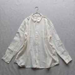 美品✨evam eva エヴァムエヴァ リネンワイドシャツ 麻100% 日本製