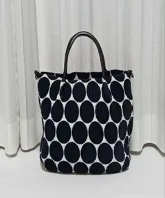 Three Four Time トリムレザー プリーツ 2way トートバッグ