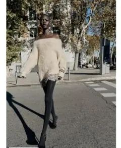 zara レースコンビニット　M