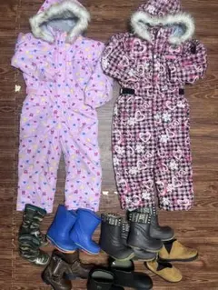 12/16まで値下げ　子ども用スキーウェア2点セットとブーツ2点