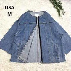 ZARA Trafaluc デニムジャケット ノーカラー M 八分丈