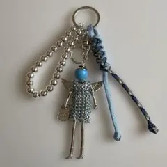 エンジェル キーホルダー チャーム ブルー パラコード