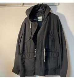 古着　フード付き ミリタリージャケット ブラック L