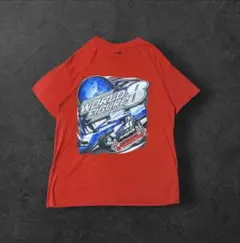 US古着　レーシングTシャツ　インディアナポリススピードローム　両面プリント　赤