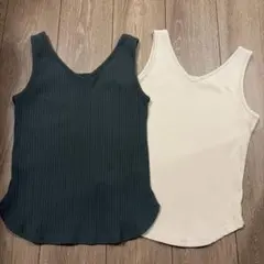 【Mサイズ】2枚セット GU 2WAYリブタンクトップ