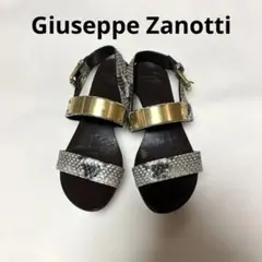 Giuseppe Zanotti パイソン柄 ゴールドプレート サンダルのサムネイル