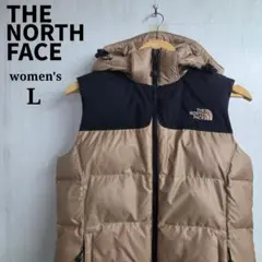ザノースフェイス　レディース　ダウンベスト　L　ブラウン　700フィル