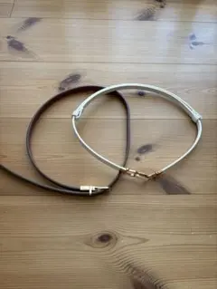 ホワイト、ブラウン 合成皮革 ベルト