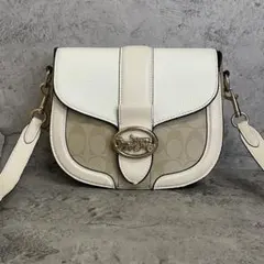 コーチ✨️ショルダーバッグ ジョージー ホースアンドキャリッジ レザー ベージュのサムネイル