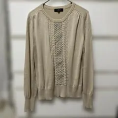 DAKS LONDON 透かし編みニット ベージュ 40 上品 きれいめのサムネイル