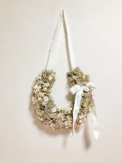 かすみそうホワイトハーフリース　ドライフラワー