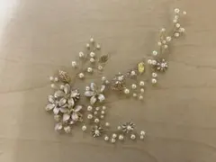 花とパールのヘッドドレス