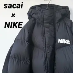 【美品✨】サカイ×ナイキ コラボ ダウンジャケット ウール切替 肉厚◎ 黒 M