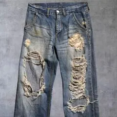Archive y2k damaged denim JEANS studs