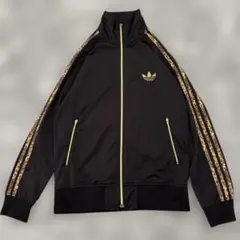 00s archive y2k adidas トラックジャケット　レオパード　黒
