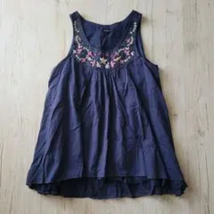 w closet 刺繍 ノースリーブ チュニック