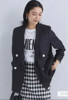 グリーンレーベルリラクシング　リネンライク ダブル ジャケット　38