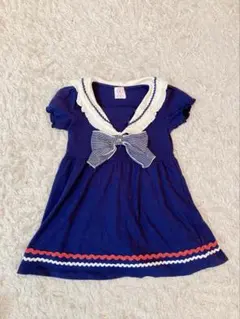 み*み様 ネイビー セーラー襟 半袖ワンピース　110