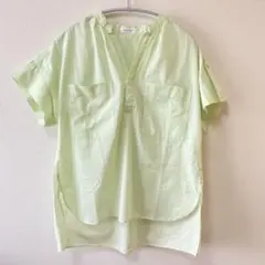 トゥモローランド マカフィーライトグリーンプルオーバー半袖シャツ