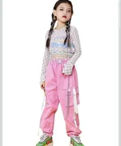 キッズ ダンス衣装 トップス パンツ ヒップホップ へそ出し 女の子 ダンス