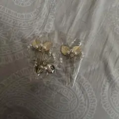 【新品未使用】ゴールド花モチーフヘアピン3個セット