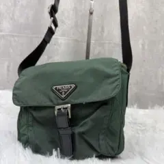 PRADA プラダ 三角ロゴ ショルダーバッグ ナイロン グリーン カーキ