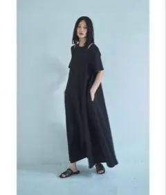 marjour マージュール　スリットワンピース　半袖　新品　黒のサムネイル