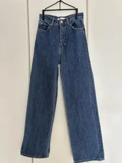 ダークブルー ストレートデニム ハイウエスト