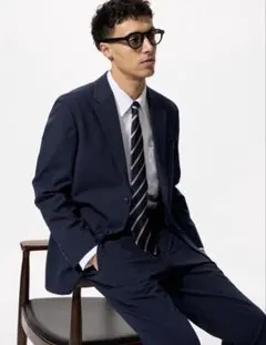 【美品】ユニクロ UNIQLO 感動ジャケット ネイビーM 定価6,990円