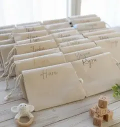 オリジナル名入れ巾着☆お揃いグッズ、卒園・卒部祝いや推し活、結婚式席札に