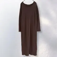 アーバンリサーチ ニットワンピース ロング 無地 シンプル 長袖 F《c431