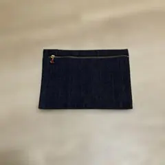 ハンドメイド デニム風 ポーチ