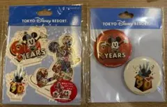 【新品】ディズニー　90周年 アクリルスタンド & 缶バッジ セット　ミッキー