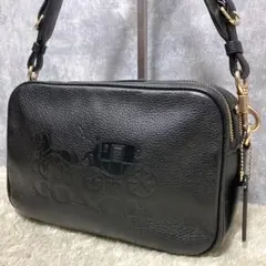 【美品】COACH コーチ ショルダーバッグ レザー 革 ジェス ブラック 黒