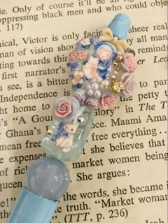 ꧁ 薔薇と白猫と少女꧂オリジナルカスタムボールペン　クラシック　グラデーション